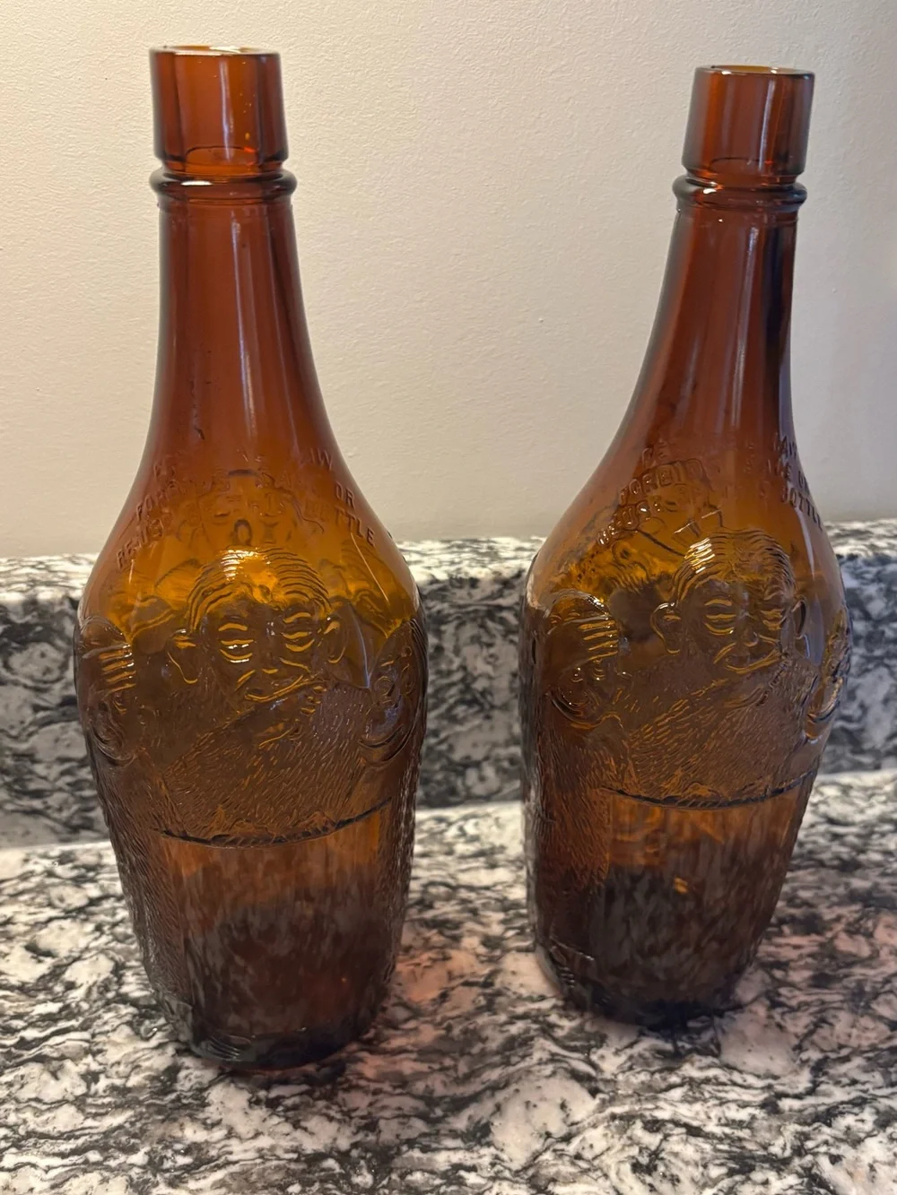 Amber Glass Bottle Decorative - Home Accet
